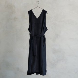 the last flower of the afternoon | 冬夜の思ひ V-neck sleeveless dress (black) | ワンピース お洒落
