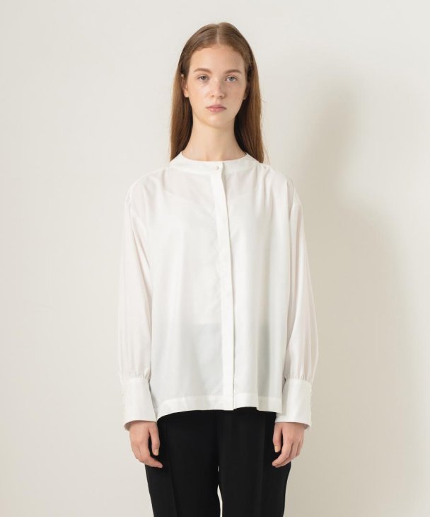 WHYTO. (ホワイト) | BACK LAYERED PLEATS BLOUSE (off white) | 送料