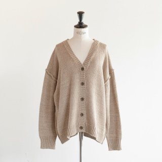 HEAVENLY (ヘブンリー) | Cotton Linen Mix Knit Cardigan (beige) | カーディガン アウター お洒落 