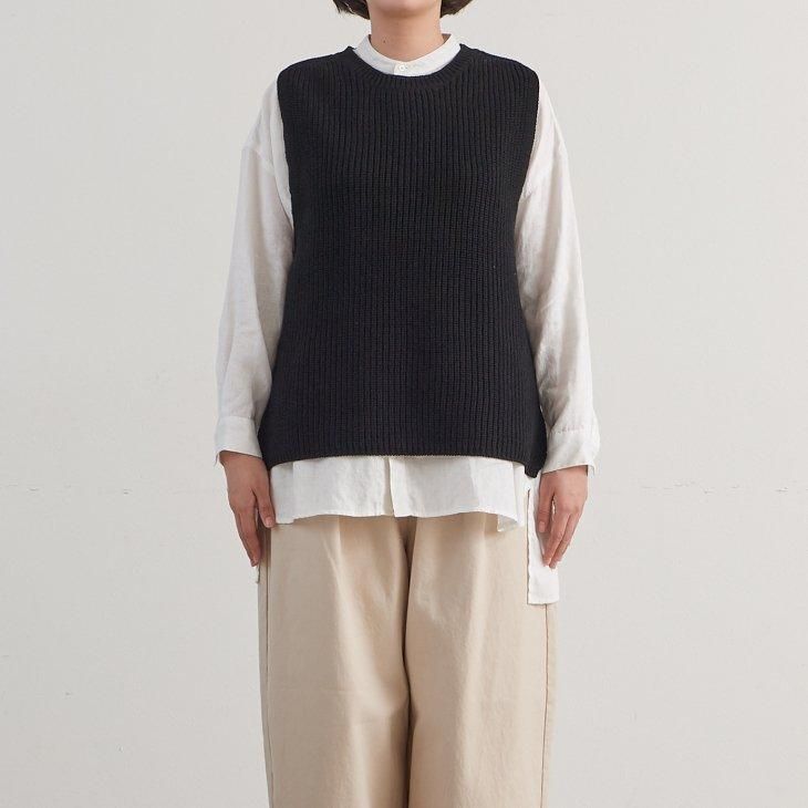NKNIT linen mix KNIT vest ① NKNIT linen mix KNIT vest ①