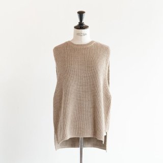 HEAVENLY (ヘブンリー) | Cotton Linen Mix Knit Vest (beige) | ベスト トップス お洒落 