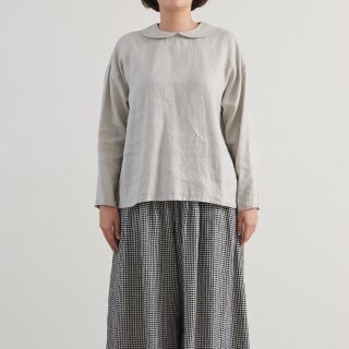 HEAVENLY (ヘブンリー) | Linen Roundcollar Pullover (light gray) | 送料無料   トップス シンプル 