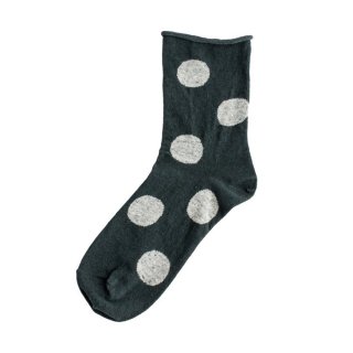 Homie (ۥߡ) | Cotton Linen Dot Socks (dark green) |  å İ ޯ