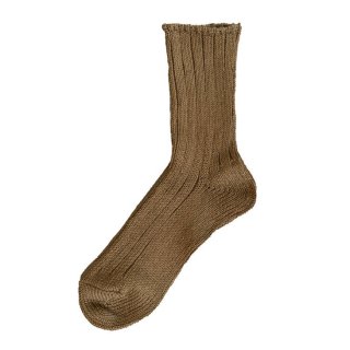 Homie (ۥߡ) | French Linen Rib Socks (khaki brown) |  å İ ޯ