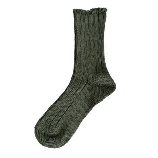 Homie (ۥߡ) | French Linen Rib Socks (olive) |  å İ ޯ