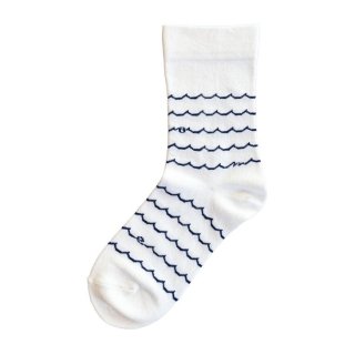 Homie (ۥߡ) | Cotton Linen Wave Socks (off navy) |  å İ ޯ