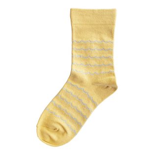 Homie (ۥߡ) | Cotton Linen Wave Socks (yellow) |  å İ ޯ