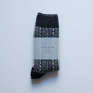 Homie (ۥߡ) | WOOL JACQUARD KHODRANG SOCKS (charcoal) | å ץ ޯ