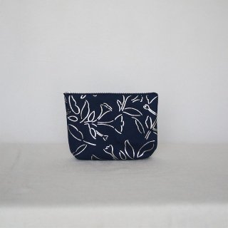 canako inoue | garden / square pouch (navy) | ポーチ お洒落 かわいい