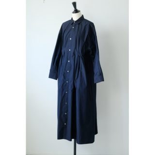 ASEEDONCLOUD | Kigansai shirtdress / Indigo nylon cloth (indigo) | ワンピース アシードンクラウド 送料無料