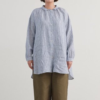 SALE 20%աHEAVENLY (إ֥꡼) | Linen Stripe Shirt Tunic (blue) | ȥåץ  ֥饦 ޯ ȥ饤 Ф 