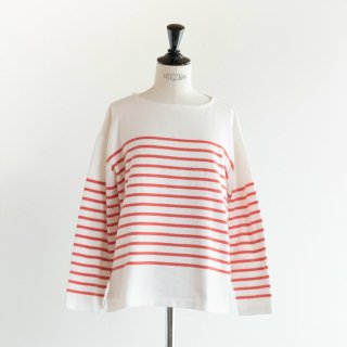 SALE 20%աHEAVENLY (إ֥꡼) | Cotton Mix Knit Border Wide Basque Shirt (orange) | ȥåץ ܡ ץ