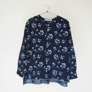 canako inoue | hinata / oversized shirt (long sleeve) navy | ȥåץ  襤 ޯ