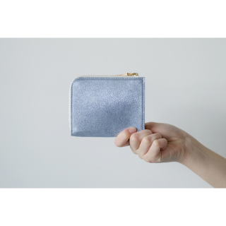 POMTATA (ポンタタ) | HAK L Zip Short Wallet (l.blue) | 財布 ショートウォレット国産 レザー