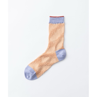 TRICOTE | BUMPY BLUR STRIPE SOCKS (pink beige) | å  ȥꥳ 