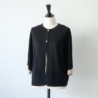 WHYTO. (ۥ磻) | BICOLOR 2WAY CARDIGAN (black) | ̵ ȥåץ ǥ ޯ