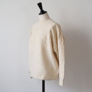 ASEEDONCLOUD | Sankayo cable knit P/O (ivory/green) | ɥ󥯥饦 ȥåץ  ˥å 