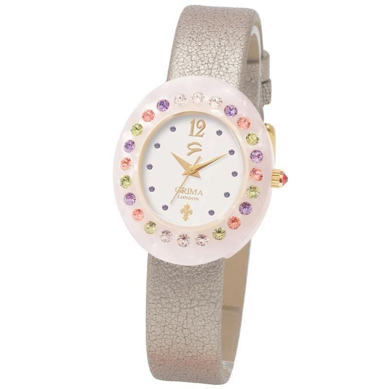 <img class='new_mark_img1' src='https://img.shop-pro.jp/img/new/icons14.gif' style='border:none;display:inline;margin:0px;padding:0px;width:auto;' />ミニ・カプリ・ホワイト(アメジスト)限定文字盤<ピンクゴールドベルト>