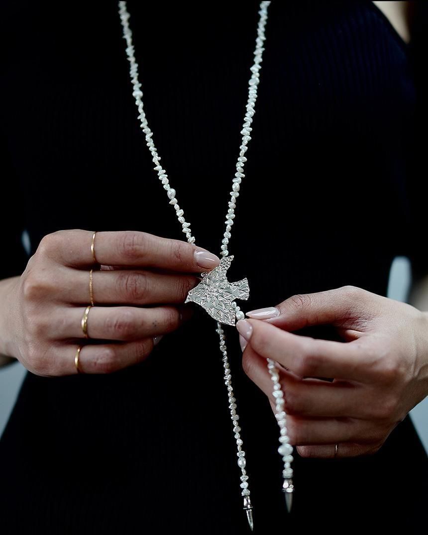 PREEK × KIJIMA TAKAYUKI CORD TIE NECKLACE(PEARL) - キジマ