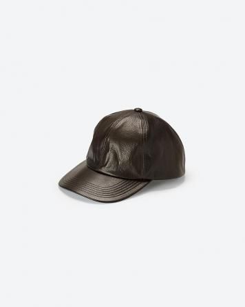 x KARL DONOGHUE LAMBSKIN 6PANEL CAP(No.EXKD252901)D.BROWN