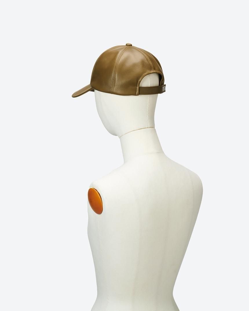 x KARL DONOGHUE LAMBSKIN 6PANEL CAP(No.EXKD252901) KHAKI
