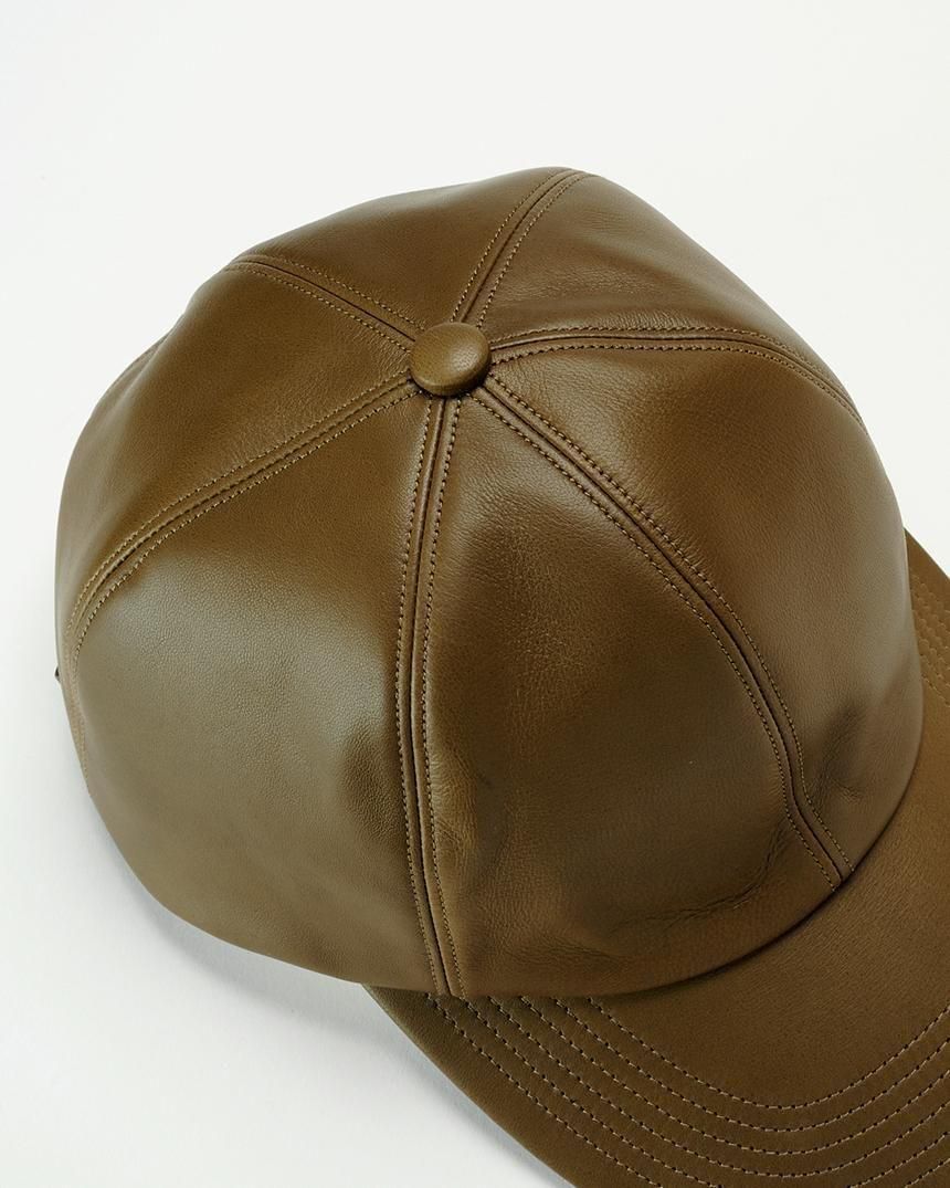 x KARL DONOGHUE LAMBSKIN 6PANEL CAP(No.EXKD252901) KHAKI