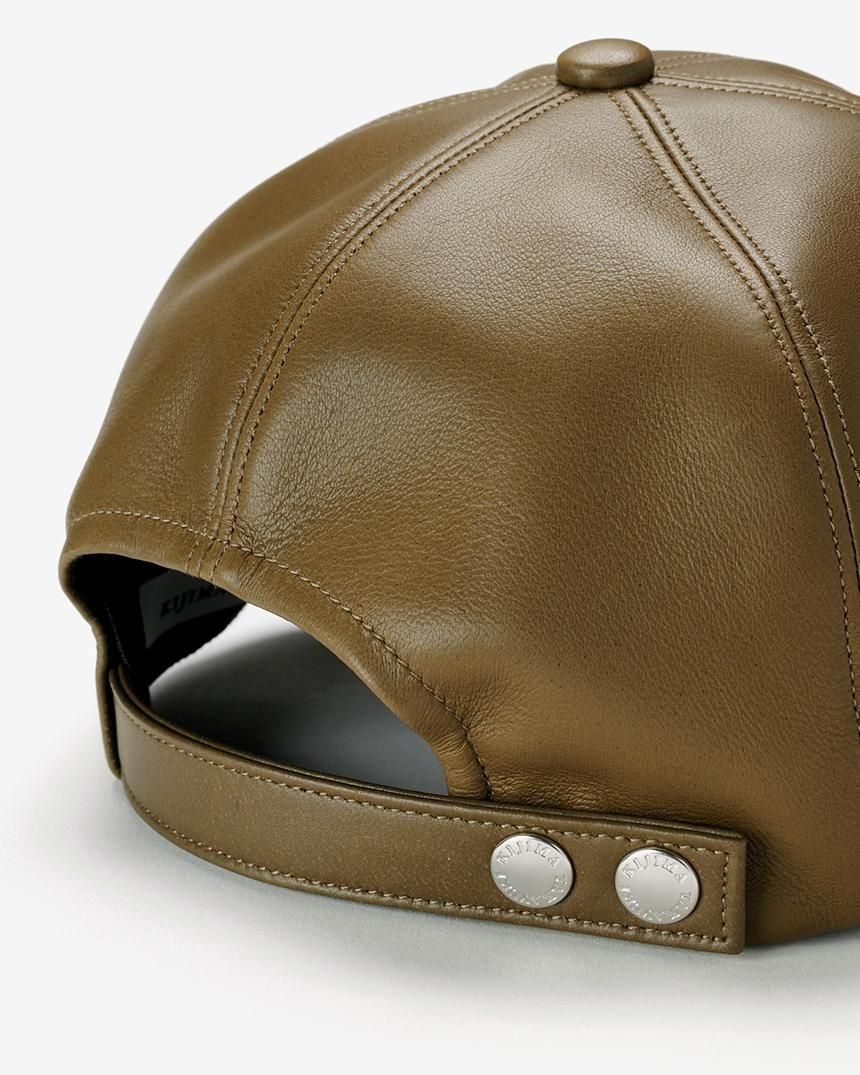 x KARL DONOGHUE LAMBSKIN 6PANEL CAP(No.EXKD252901) KHAKI