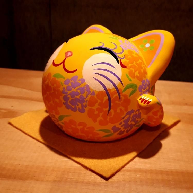 玉猫（大）黄（安江美香作） - ふくろう・ねこ・ぶたの雑貨店