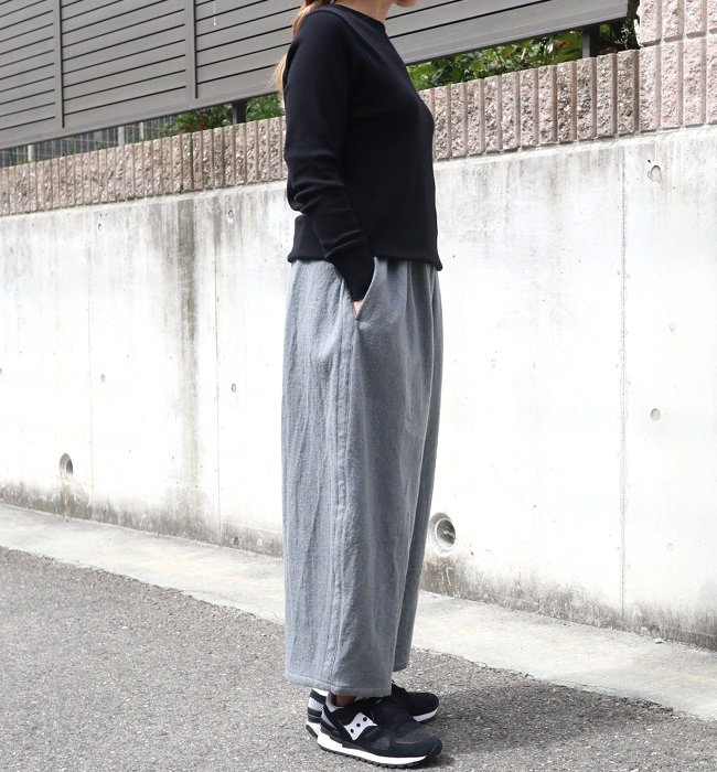 Ordinary fits BALL PANTS wool(GRY/BLK)  