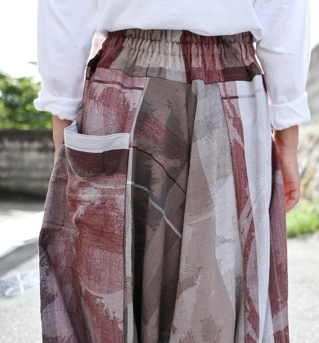 tamaki niime (タマキ ニイメ) tarun pants(タルンパンツ) long ワイン