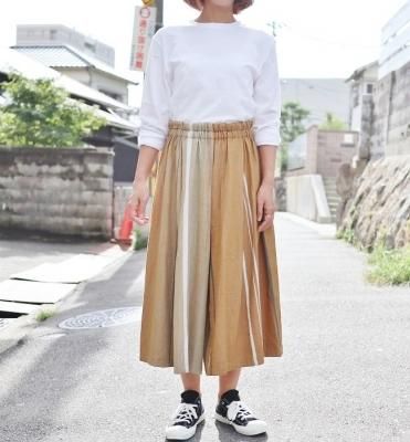 tamaki niime wide pants short cotton