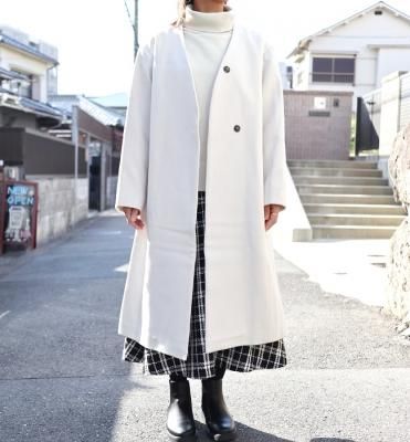doux bleu メルトン調ロングコート
