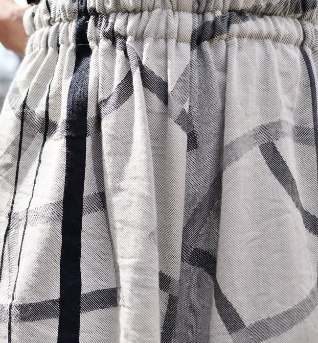 tamaki niime(タマキ ニイメ) sen(セン) short GY BK cotton100