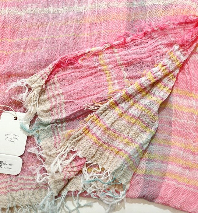 tamaki niime roots shawl middle cotton(PK) 