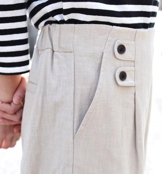 LE CIEL 綿麻マリンワイドパンツ