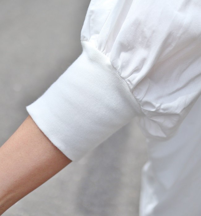 MANUAL ALPHABET  バルーンスリーブシャツ(WHITE/BLACK)