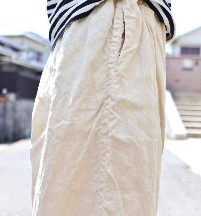 Ordinary fits BALL PANTS LINEN(OFF/BLK)