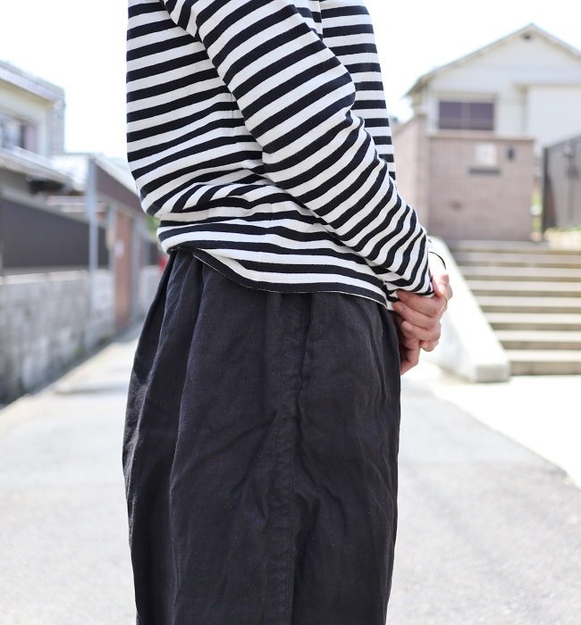 Ordinary fits BALL PANTS LINEN(OFF/BLK)