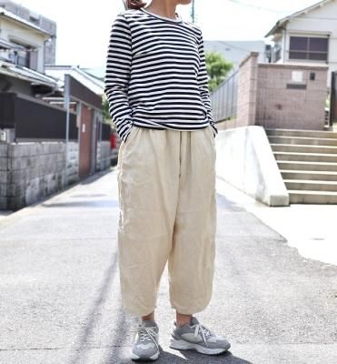 Ordinary fits BALL PANTS LINEN(OFF/BLK)