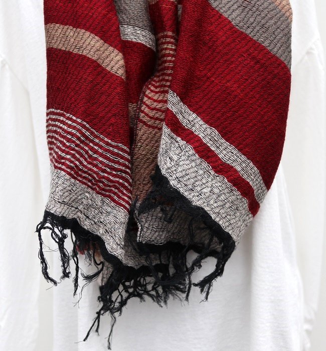 tamaki niime roots shawl woolcotton 