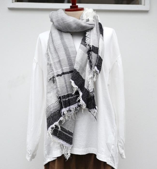 tamaki niime roots shawl wool×cotton