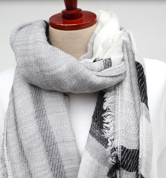 tamaki niime roots shawl wool×cotton
