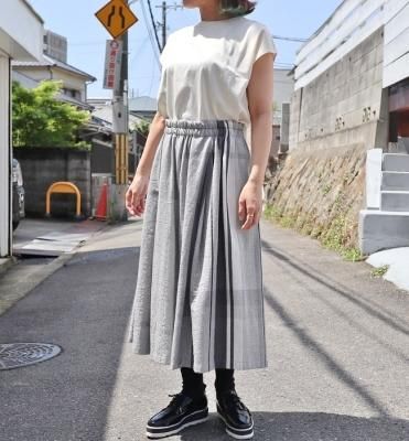 tamaki niime wide pants short cotton(GY,WT)