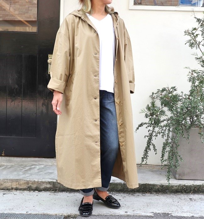 Commencement Hooded shirt coat (BEIGE)