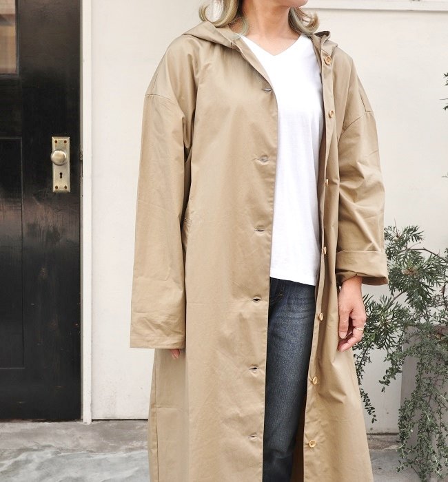 Commencement Hooded shirt coat (BEIGE)