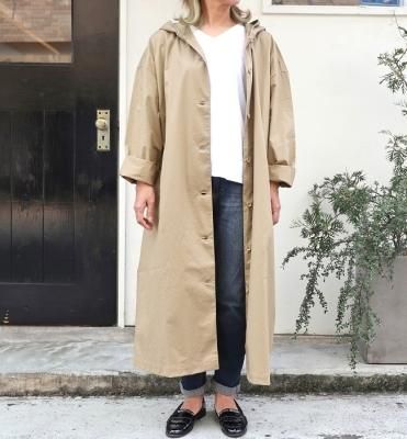 Commencement Hooded shirt coat (BEIGE)