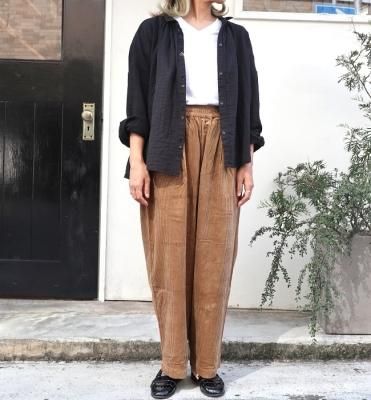 Commencementcorduroy wide pants(BEIGE/NAVY)