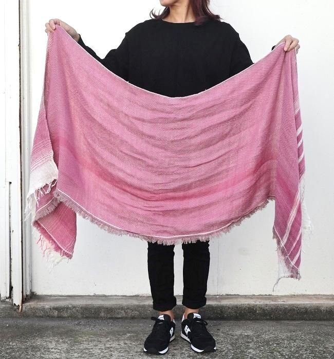 tamaki niime roots shawl middle(wool×cotton) PK/GY