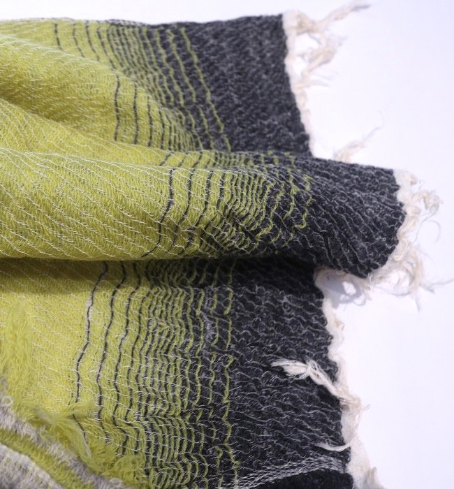 tamaki niime roots shawl middle(woolcotton) GY/YE