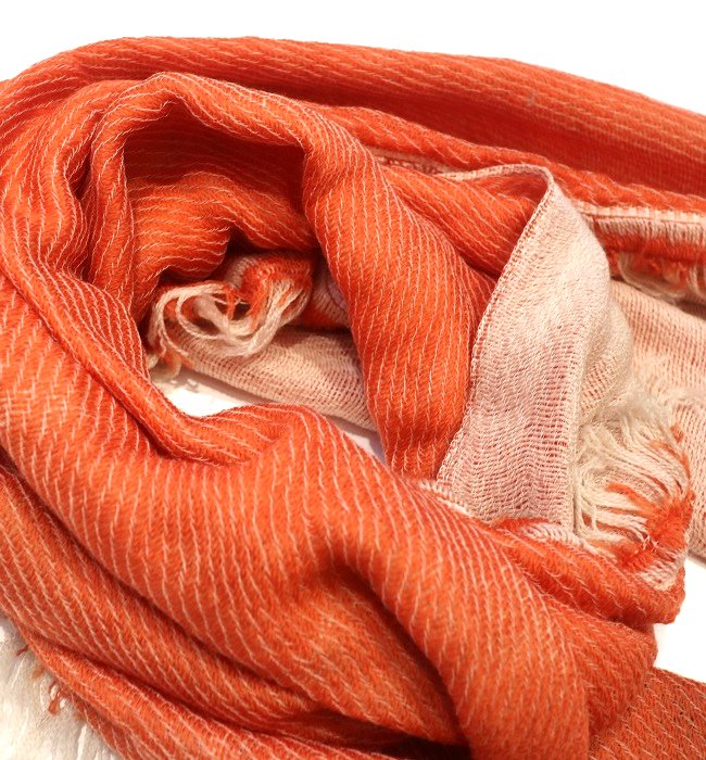tamaki niime roots shawl middle(woolcotton) OR/WT